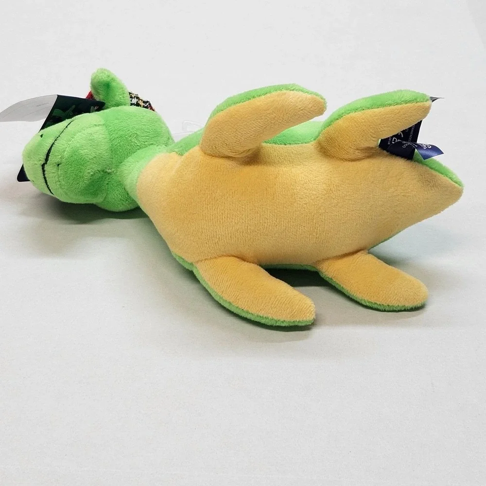 Nessie Plush Toy Dragon Scottish Tartan Hat Green Orange Soft Stuffed Animal 11
